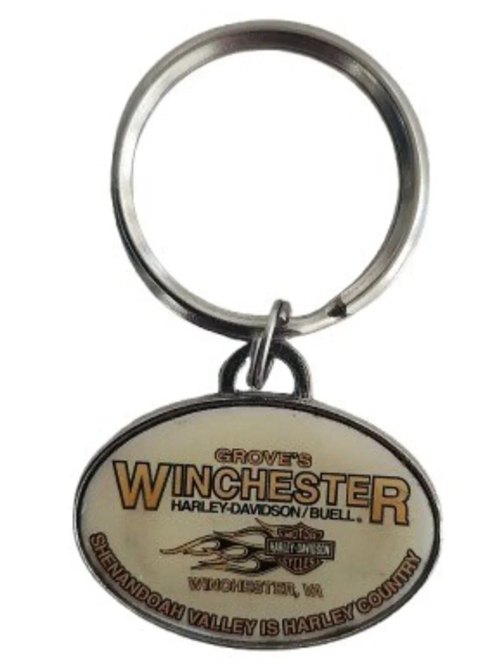 Vintage 2009 Harley-Davidson / Buell Dealer Keychain Grove's Winchester, VA